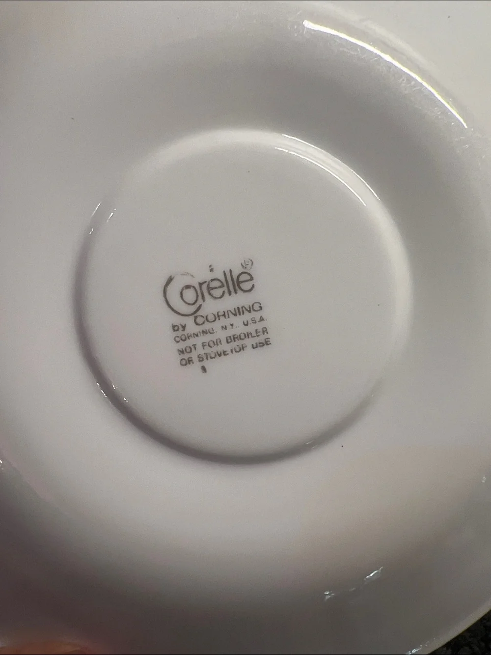 Corelle Indian Summer Classic White Saucer Set with brown Rim - Pack of 6